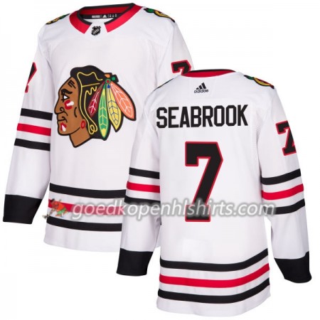 Chicago Blackhawks Brent Seabrook 7 Adidas 2017-2018 Wit Authentic Shirt - Mannen